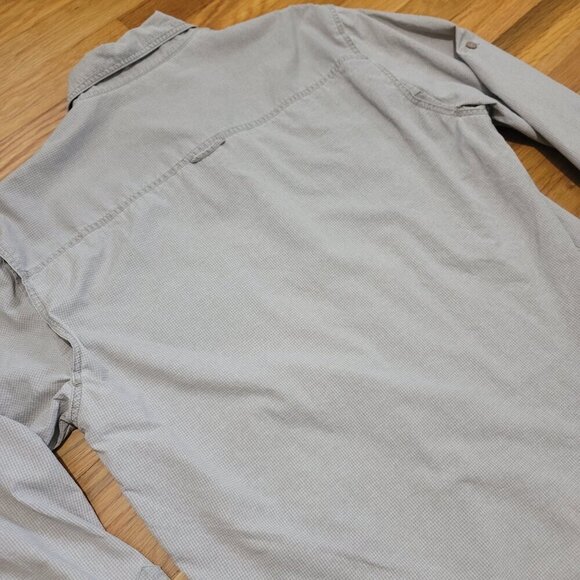 Woolrich Gray Ripstop Lightweight Hiking Outdoor Vented Shirt Medium M Button - Picture 4 of 6